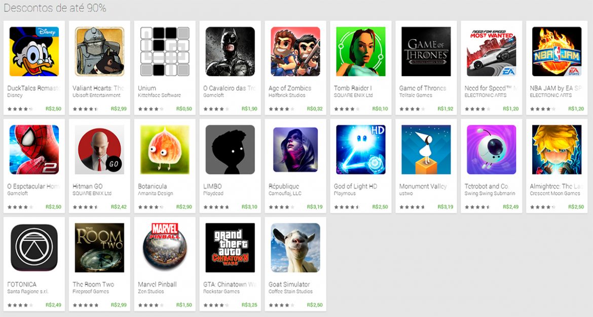 Google Play Store está com vários jogos na promoção ou de graça! Confira a  lista