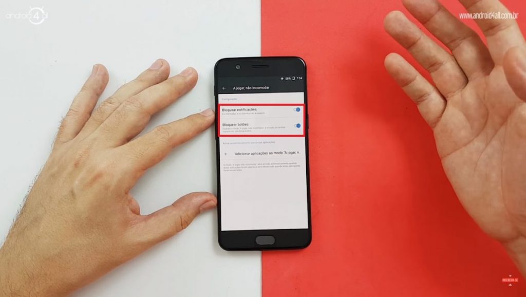 Bloqueador de botões e notificações do OnePlus 5
