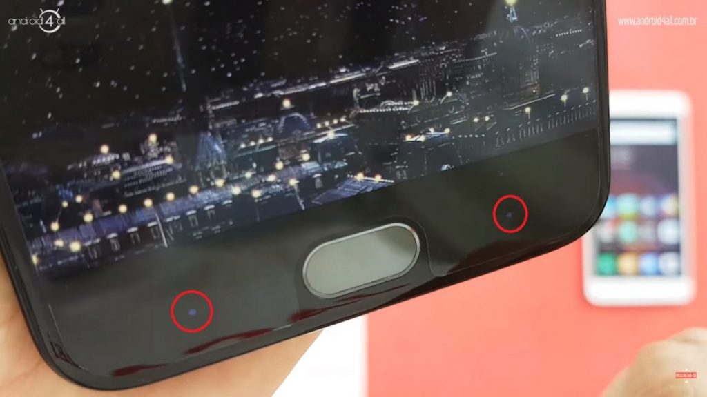 Botões capacitivos do OnePlus 5 em forma de LED