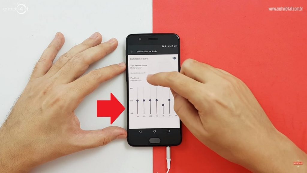 Equalizador de áudio do OnePlus 5