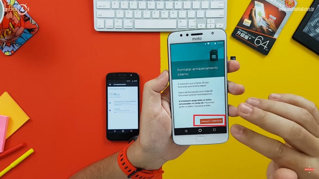 Formatação do cartão SD para ser salvo como memória interna